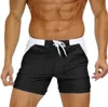 Roupas de banho masculinas roupas de banho sólidas boxer de natação longa e básica, troncos, shorts masculinos com bolsos