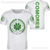 Comoros T 셔츠 DIY 무료 맞춤형 이름 번호 DES COM 티셔츠 국가 플래그 KM 프랑스 연합 국가 대학 인쇄 PO 옷 220702