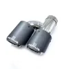 2PCS H Style Universal Dual Matt Carbon Fiber Muffler 304 Stainless Steel Modified Exhaust Tip With Remus Logo