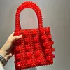Evening Bags Crystal Lady Dinner Bag Handbag Ins Niche Artificial Weaving Heavy Industry Pearl Name
