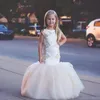New Stylish Mermaid Flower Girls Dresses Lace Sleeveless for Wedding Party Little Girl Prom Pageant Communion Dresses