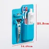 Toothpaste Toothbrush Shaver Holder Wall Mount Bathroom Storage Organizer Silicone Holder