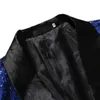 Heren Shiny Gold Sequin Glitter Blazer Jas Mode Sjaalkraag Een Knop Pak Blazer Mannen Podium Zanger Kostuum Homme 220514