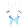 Hanger kettingen 2 -pieces/set dames choker ketting sierlijke vlinder bijpassende sieraden geschenken voor feestdecor blauwe hangers