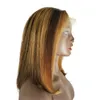 Perucas retas curtas marrons para mulheres 134 Lace Front Human Wig Women039s Brasileiro Hair6319508