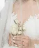 Dubaï arabe grande taille une ligne robes de mariée robes de mariée plis tribunal train à manches longues col en V dentelle appliquée Boho pays style robe de mariée vestidos de novia