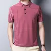 남자 티셔츠 브랜드 2022 여름 짧은 슬리브 티셔츠 남자 캐주얼 슬림 핏 턴 다운 칼라 프린트 tshirt hommemen 's