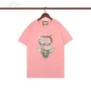 2023 Herr T-shirts modedesigner djur tigertryck t-shirt herr och kvinnor fritid gata t-shirt high street mode brevtryck topp rund hals bomull rosa röd blå