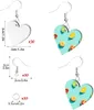 Sublimation Blank Earrings Wire Hooks Love Heart Unfinished Wooden Dangle Earing Pendant for DIY Jewelry Making Craft