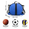 Bolsas de día impermeables de tela Oxford, bolsa de almacenamiento de voleibol de fútbol, bolsas de transporte portátiles de malla redonda para baloncesto y fútbol