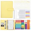 A6 Raccoglitore per notebook in pelle PU Riutilizzabile 6 anelli Risparmio di denaro Borsa a fogli sciolti Buste per pianificatore Personal Organizer