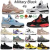 2022 Мужская баскетбольная обувь 4 4s High OG Military Black Shimmer Red Thunder University Blue White Oreo Taupe Haze Sail Black Cat Bred Women Jumpman Кроссовки Кроссовки