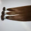 U-образный наконечник Pre Bond Extension Кератиновый сплав Человеческие волосы Двойной шелковый прямой бразильский реми-волос