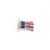 10 PCS/Lot Fashion Design American Flag Broche Crystal Rhinestone Hat Form 4 juli USA Patriotic Pins for Gift/Decoration