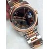 High Quality Asian Unisex Watches 2813 Sports Automatic Mechanical Luxury Watchs 116201-72601 36mm Black Roman Dial Ladies Casual Watch 18K Rose Gold Strap