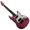 7 stringhe fingerboard ebano chitarra elettrica per corpo rosa brillante con hardware nero battitini bianchi perla di alta qualità3057432 di alta qualità