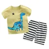 Детские дети летняя одежда наборы мультипликационные динозавры. Кошачьи кошки для детей мальчики и девочки штаны 220620 220620