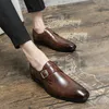 Ontwerper Britse heer Black Brown Monk Riem oxford schoenen mocassins bruiloft prom homecoming party schoeisel zapatos hombre