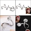 Andra kroppsmycken 1 st/5st Crystal Double Balls Twisted Helix Brosket örhänge Piercing Gauge 18G S Ear Labret Ring Steel Drop Delivery 2