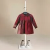 Lüks Kızlar Uzun Kollu Ekose Elbise Kızlar Sonbahar Yeni Stil Çizgili Çizgili Kollu Pamuk Elbise Çocuk Elbiseler G220506