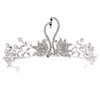 Headpieces Princess Shinning Crystal Swan Bridal Tiaras och Crown 18K Alloy Hair Birthday Pearls Tiaras Baroque Wedding Crown