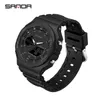 Sanda Casual Men 's Watches 50m 방수 스포츠 석영 수컷 손목 시계 디지털 G 디지털 G 스타일 충격 relogio masculino 220608을위한 시계