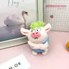 UPS Cute green hair angry pig plush toy doll bag pendant boys and girls gift funny keychain