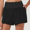 Kvinnors shorts Löst fitness Elastisk midja Gym Underkläder LuLulem Fashion Workout Summer Beach Biker Anti Light Fake Short Pants