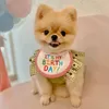 Hundebekleidung „Happy Birthday“, Katzen-Bandana, Lätzchen, Schal, Baumwolle, verstellbares Haustier-Halstuch, Speicheltuch, Lätzchenhalsband, wasserdicht, YorkshireDog