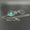 Антидревние очки с круглыми линзами для близорукости или пресбиопии, очки, серебряный зажим для носа, цепочка, опера W220422