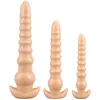 NXY 항문 장난감 Amber Gold Thread Pagoda 뒷마당 항문 플러그 3 조각 세트 남성 및 여성 자위 장치 소프트 재미 확장 성인 제품 220528