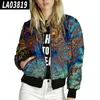 Vestes pour femmes Automne Mince Personnalisé Imprimer Femmes Streetwear Zipper Bomber Veste À Manches Longues Manteau Femme Classique Mince SurvêtementFemmes