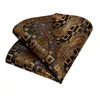 Bow Ties Dibange Mens Neckite Gold Black Silk Wedding krawat dla mężczyzn Paisley Design Modna imprezę