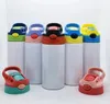 Stocked 12oz Stainless Steel Straight Kids Sippy Mugs Stainless Steel Water Bottles Sublimation Blank Children Tumblers sxaug15