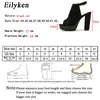 Sandaler Eilyken Varumärke Platform Round Nose Flock Fashion Buckle Pumps Ladies Spring Summer Black Red High Heel Shoes Storlek 41 42 220318