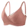 Maternity Nursing Bras Women spets ammande bh avtagbar vadderad graviditet underkläder toppar 220511