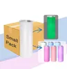 Small Pack 6pcs 20oz rechte sublimatietumblers UV Kleur Veranderend donker gloeiende Iin donker met heldere rietjes Roestvrijstalen waterbeker B6