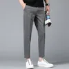 Spring Summer Business Pants Mężczyźni cienki formalny Slim Fit Classic Office Długość kostki Prosta swoboda spodni marka odzieży 220509