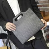 Men's Fashion Pattern Lattice File HandBag Business Commuting Shoulder Bag Trend Handbag 220718