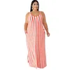 Designer fashion women plus-size dresses large women's dress with loose stripe and belt