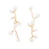 Alliage Branche Perle Dangle Boucles D'oreilles Pour Les Femmes Vintage Asymétrique Haute Qualité Boucles D'oreilles