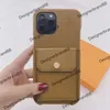 Casos Marca Luxurys Designer Phone Cases com bolso de cartão para iPhone 13 13Pro Pro Max 12 11Pro Couro Celular Iphone Case HighEnd Protect