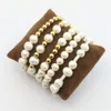 Chaîne de liaison 10pcs / lot Bracelet de perles de perle en eau douce naturelle Naturel