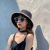Brede rand hoeden foux emmer zon zomer visserij vizier schaduw gezicht UV bescherming verstelbaar bescherming raamontwerper strand dames mode scot22