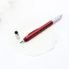 pen 6 in 1 multi-function point ruler level stylus with screwdriver plastic ball pen