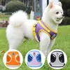 Dog Collars Leashesペットハーネスリーシュセットリフレクティブ調整可能な子犬メッシュアウトドアウォーキングランニングベストの小さなMeduim Dogsdog