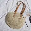 Summer Street Fashion Straw Woven Bag Classic Shoulder Bag Beach Vacation Bags Large Capacity Leather Handle Handbag Lightweight G220531