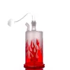 Lindo vidro fumando água cachimbo de cachimbo de cachimbo criativo shisha dois estilos formas de incêndio garrafa em forma de mini reciclador de vidro cinzas apanhador de bong 1set
