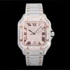 Diamond Mens Watch Automatic Mechanical Watch 40mm With Diamond-studded Steel Bracelet Wristwatch Busins Wristwatch Montre de Luxe