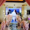 Support d'allée de mariage Style floral, fournitures de fête, nouvelle mode, lumières Led, pilier romain de route, décoration de mariage